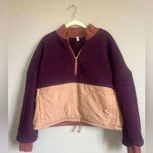 Womens Fabletics Sherpa Pullover‎ Mauves and Purple XL